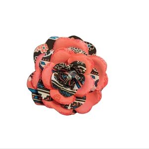 Pink and Black Flower Hair Clip Accessory